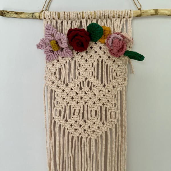 Handmade Macrame Calavera Catrina Wall Hanging