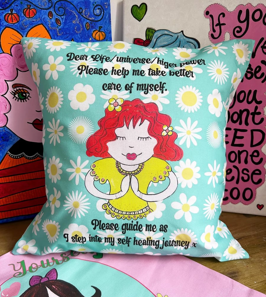 Self Care Cushion Cover, Self Care package, New Year gift for yourself