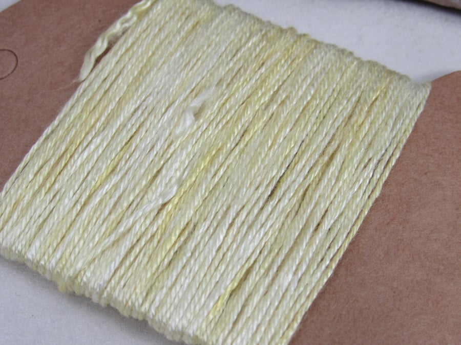 15m Naturally Dyed Weld Yellow Fine Cotton Perle Embroidery Thread