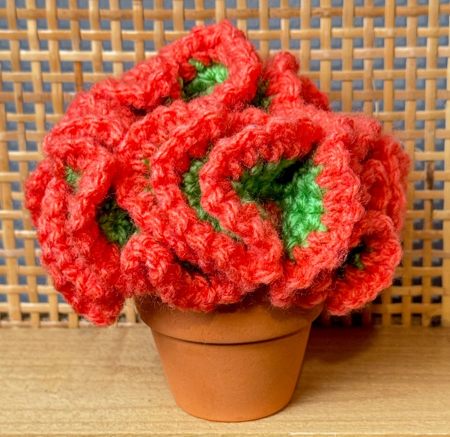 Handmade Crochet Flower in Terracotta Pot