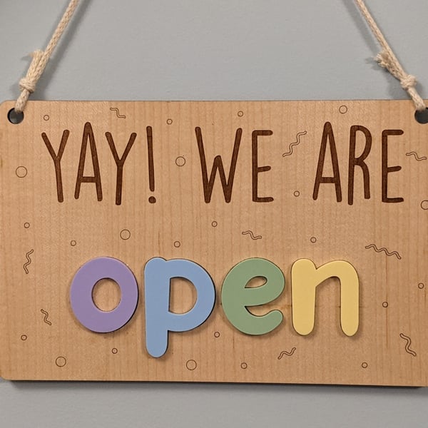 We are open closed 2-side shop sign door we are closed double side sign