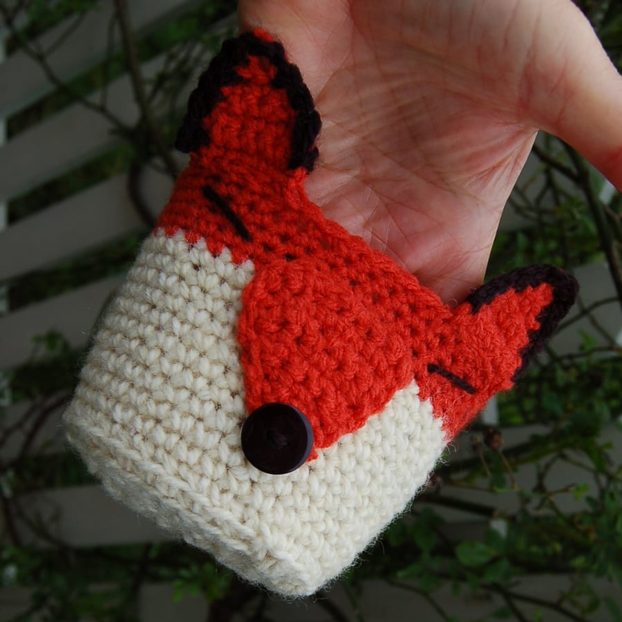 Cute Fox small basket -  Or use to cover a plant pot or jar