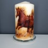 decorated horse pillar candle