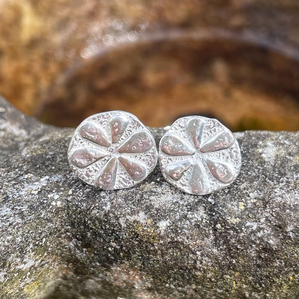 Sterling silver flower stud earrings Bloom