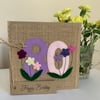 80th Birthday Card. Felt. Handmade Card. Keepsake Card.