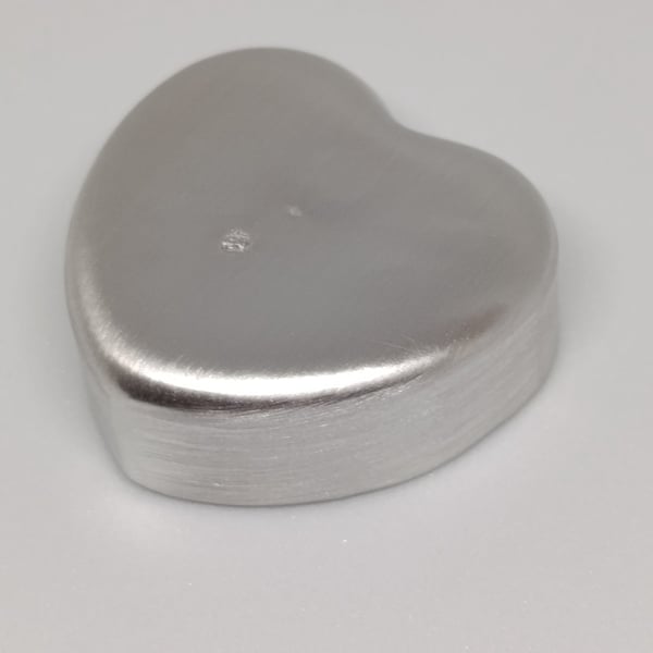 Lead-Free Pewter Heart Ingot 80g - Casting Metal or Tin Anniversary Gift
