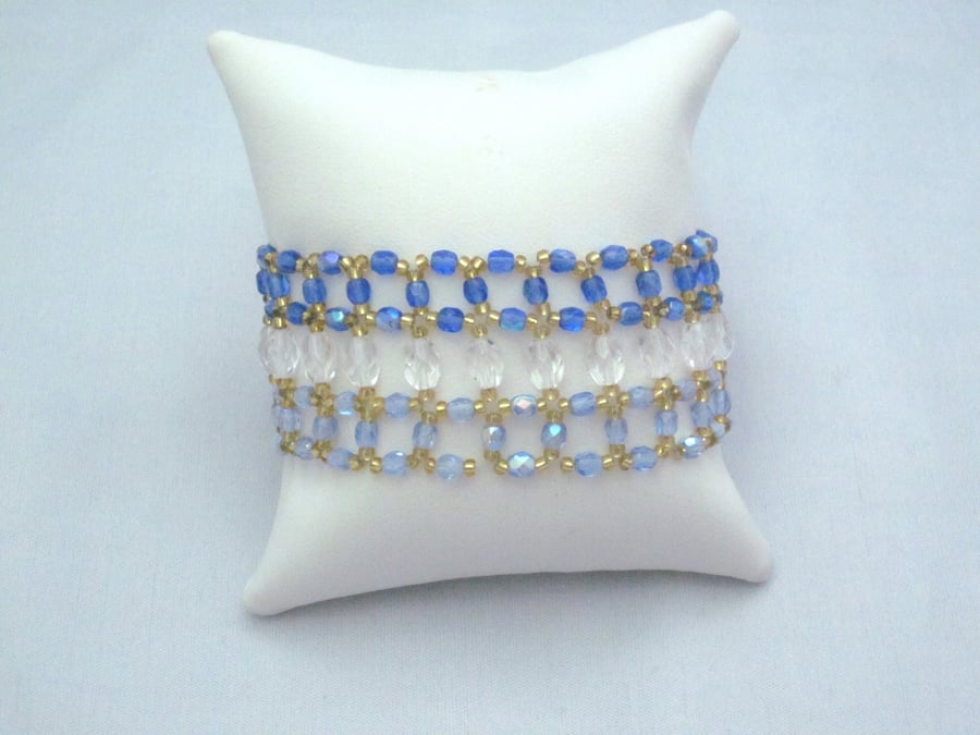 Blue multirow crystal bead bracelet (29)