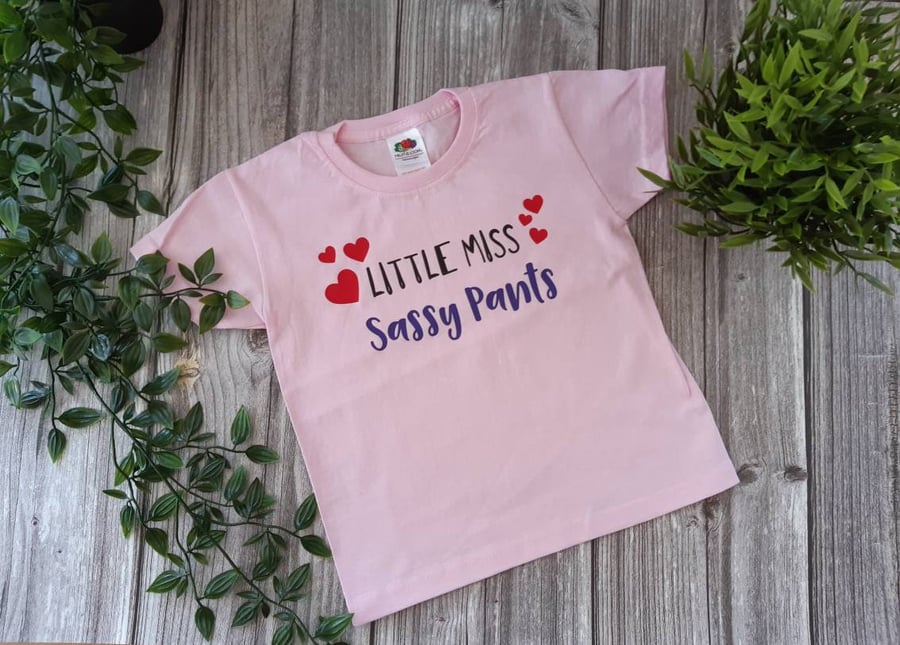 Little Miss Sassy Pants girls tshirt, 2 to 3 year old, children's clothing