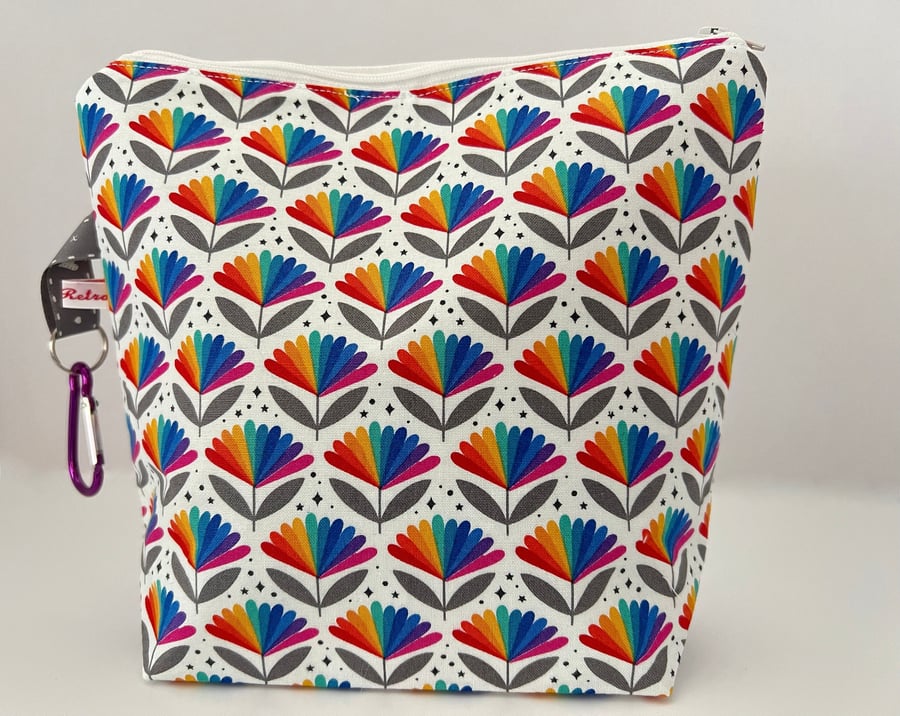 Small Craft bag for Knitting - Flower a Go Go