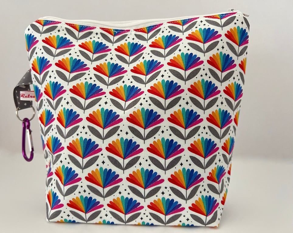 Small Craft bag for Knitting - Flower a Go Go