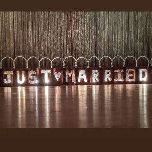 Wedding 'Just Married' Tin Can Lantern
