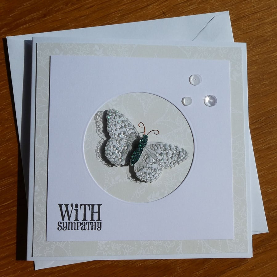 With Sympathy Card - Butterfly With Circle Aperture