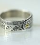 Silver Rune Ring Band With Gold Rivet - Image 7