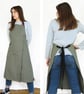 Split Leg Tie Apron for Potters & Makers with 3 Pockets and Tool Loop. Green - Image 6