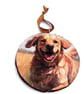 Labrador decoupaged large log slice wall decoration. - Image 4