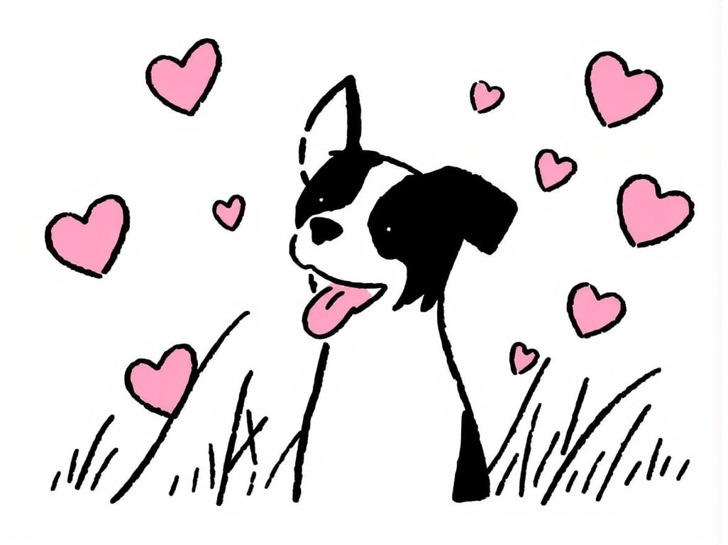 Pack of 2 Greeting Cards Fun Cute Dogs Themed With Hearts 