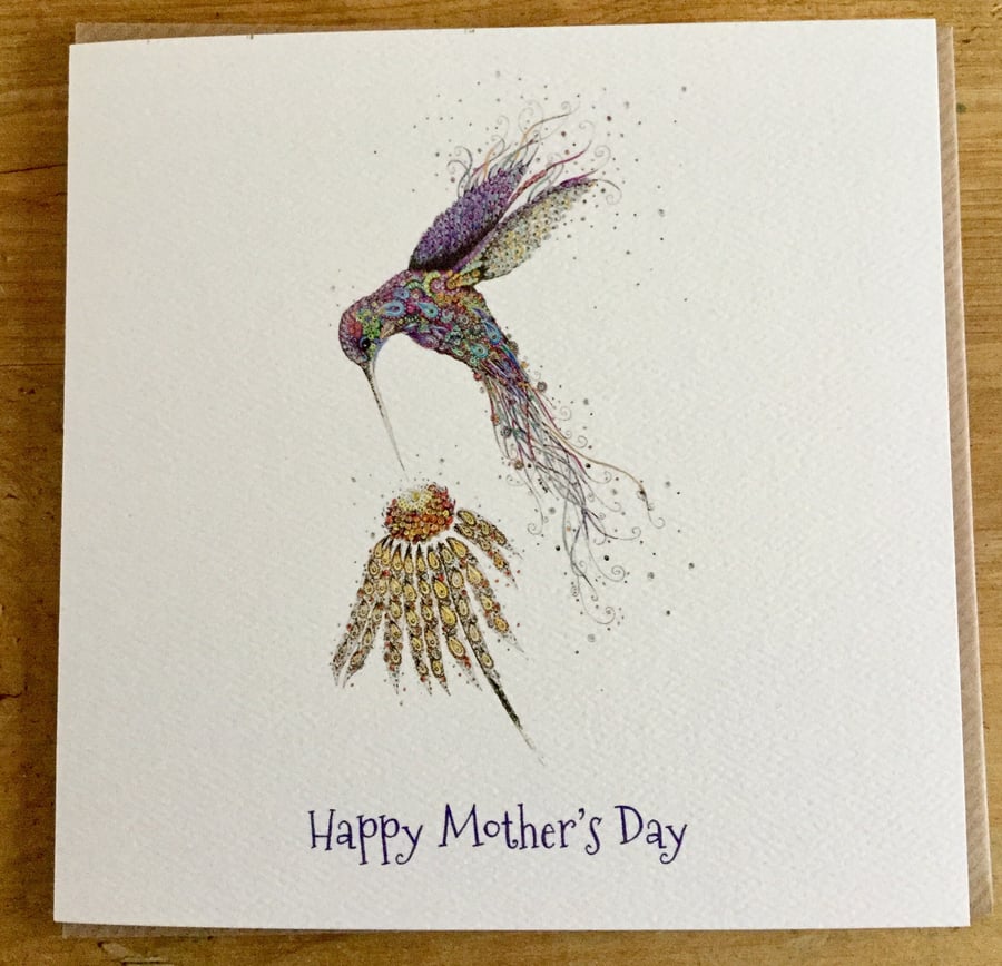 Iridescent Hummingbird Mother’s Day card