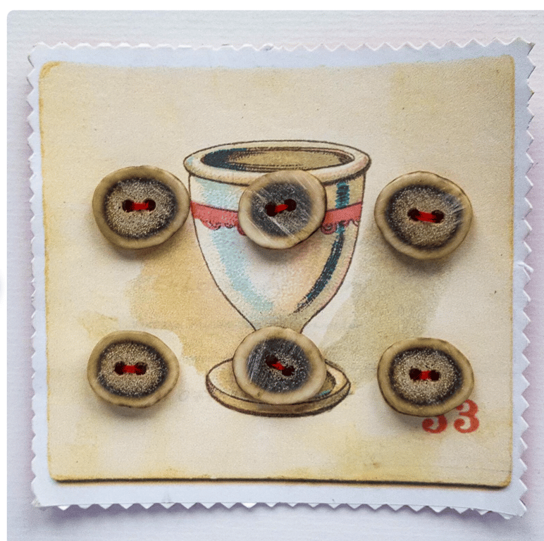 Buttons handmade from naturally shed deer antlers, set of 6