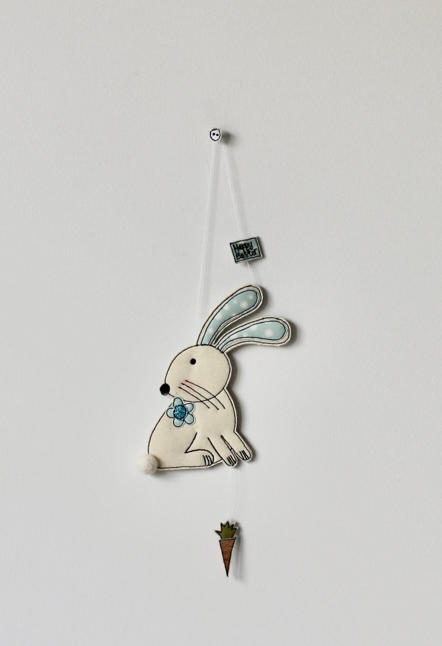 'Happy Easter Bunny' - Handmade Hanging Decoration