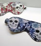 Gothic Red Skull Sleep Mask, Gift for Goth, Handmade Yorkshire - Image 4