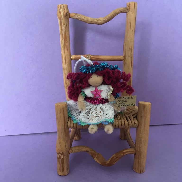 Tiny Fairy Doll Decoration, Dark Pink 