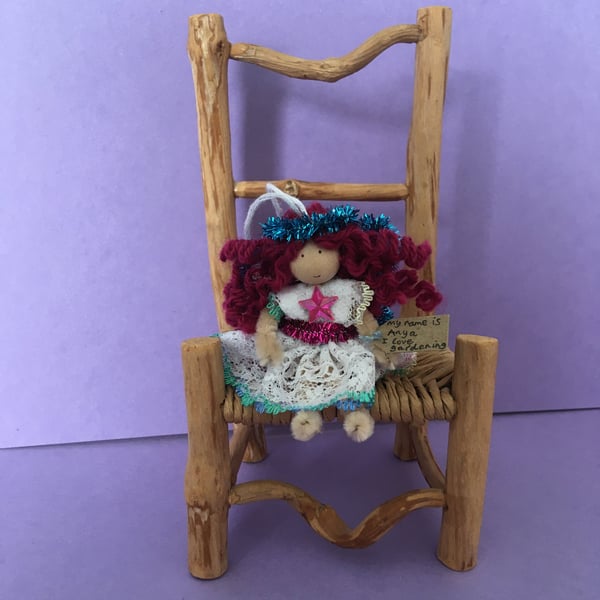 Tiny Fairy Doll Decoration, Dark Pink 