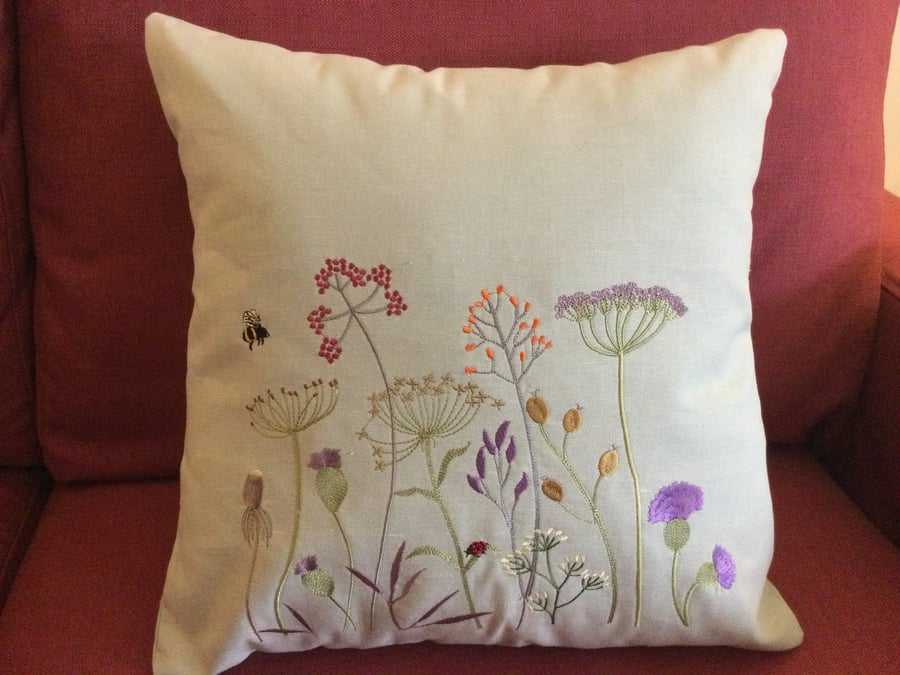 Cushion with embroidery 16” X 16”