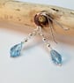 Aquamarine Swarovski Crystal Teardrop And Sterling Silver Earrings. - Image 3