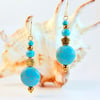 Turquoise And Gold Earrings - Handmade In Devon, Free UK Delivery.