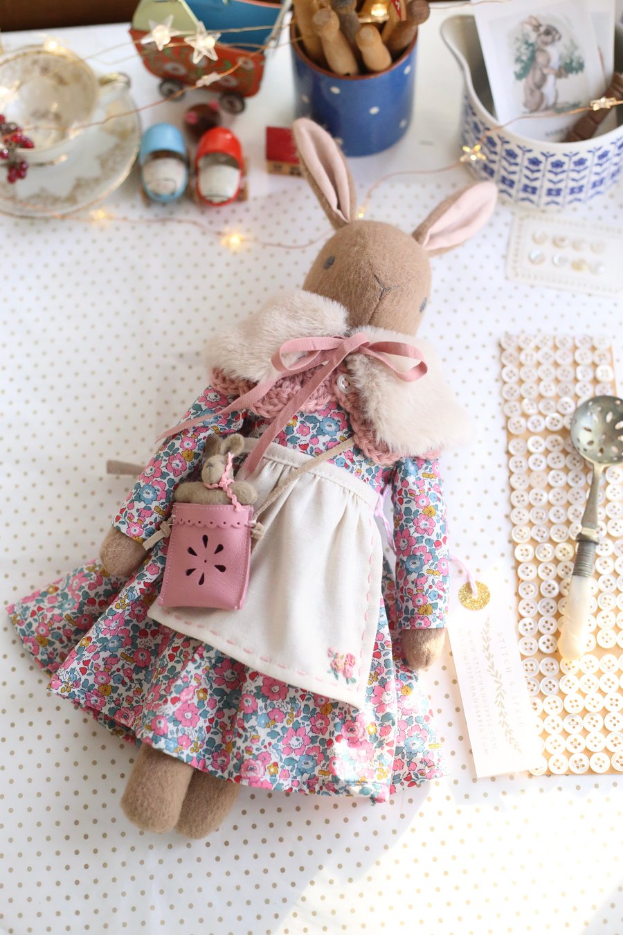 Heirloom Liberty Bunny - Betsy Ann Dark pink