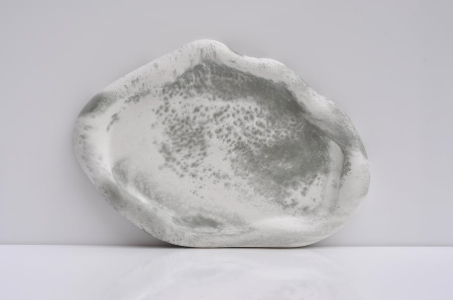 Cloud Concrete Tray Irregular Handmade Cloud Tray Green & White Beton Candle Pla