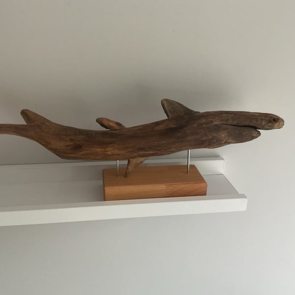 Driftwood Shark Dinosaur Sculpture