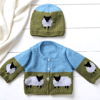 Knitting Pattern Baby Sheep and Sky Cardigan & Hat DK Unisex 0-18 Months Digital