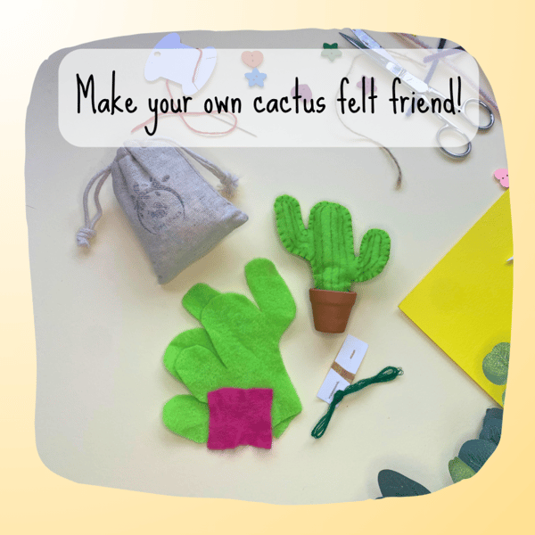 Sew Your Own Mini Cactus, DIY Felt Sewing Kit, Eco Friendly Gift, Childrens