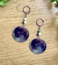 NASA Moon Image Earrings - Moody Dark Space Astronomy Dangle Huggie Hoops