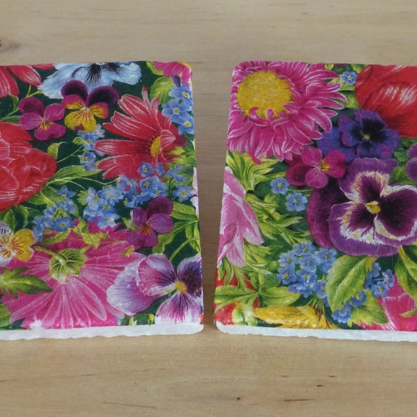 Marble 'Bright Floral' Coasters