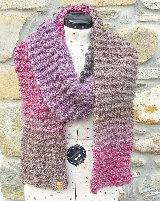Chunky Scarf. Super Soft Scarf. Hand Knitted Scarf. Woollen Scarf. Winter Scarf.