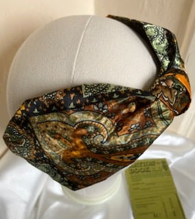 Evelyn - Wide 40s Style Paisley Turban Headband