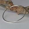 Recycled Silver Bangle with Hammered Texture, Stacking Bangles