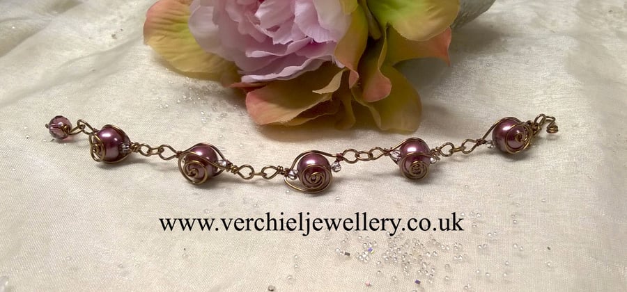 Wire Wrapped Beaded Bracelet