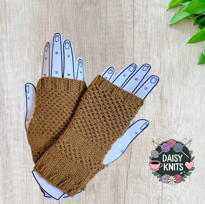 Fingerless Gloves - Mustard Wrist Warmers - Hand knitted Ladies Gloves