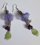 Dangly Lilac Lucite Flower Earrings - Image 2