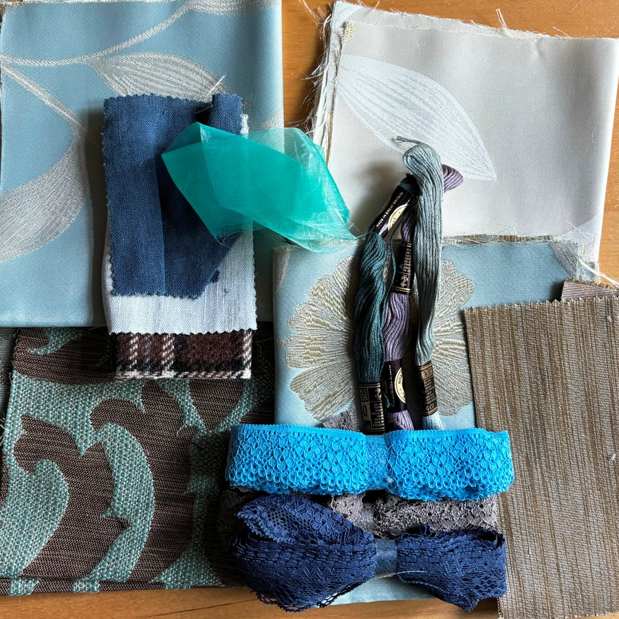 Slow sewing starter pack in greys and blue