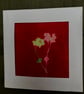 Two flowers hand printed card. - Image 3