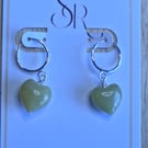 Green Jade Heart Earrings