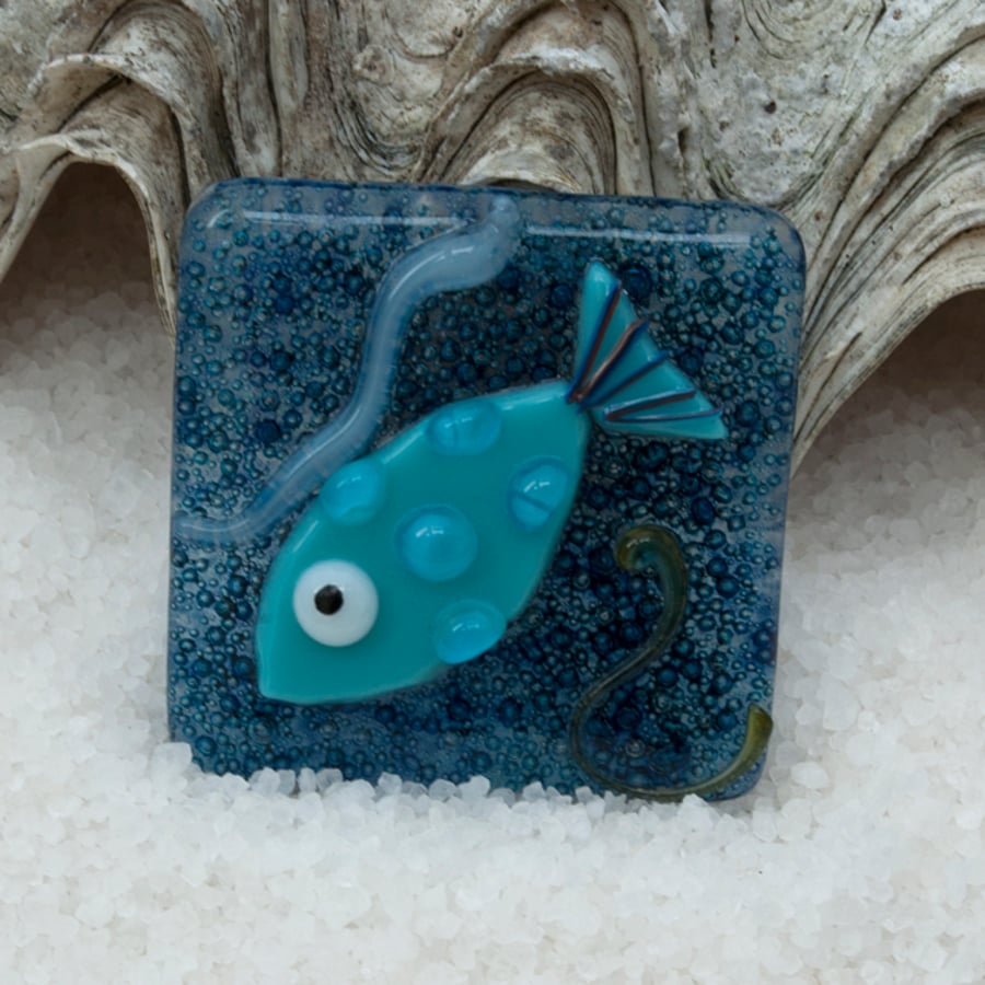 Fused Glass Fish Tile