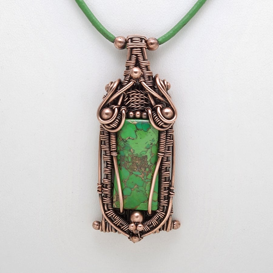 Green Arizona Turquoise Pendant  (JNPCC 0011)