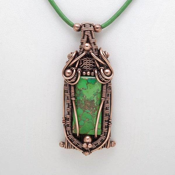 Green Arizona Turquoise Pendant  (JNPCC 0011)