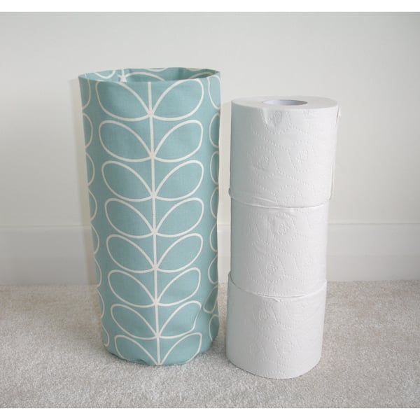 Toilet Roll Holder 3 Loo Roll Storage Basket Duck Egg Stem Leaves