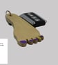 Funky Foot key fob in Birch plywood with purple nails – SKU-FF2 - Image 7